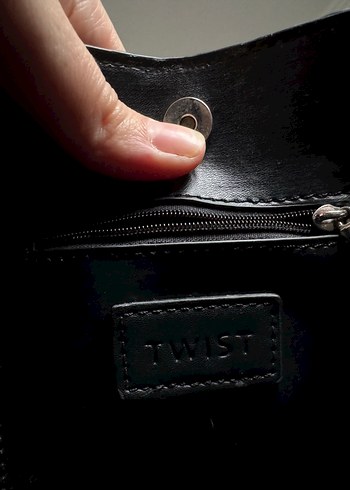 Twist Siyah Deri Goth Kadın Çanta - Görsel 6