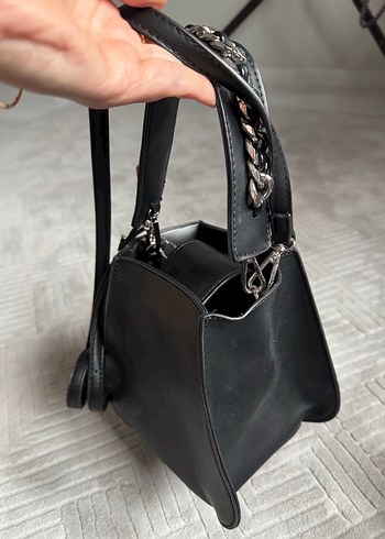 Twist Siyah Deri Goth Kadın Çanta - Görsel 2