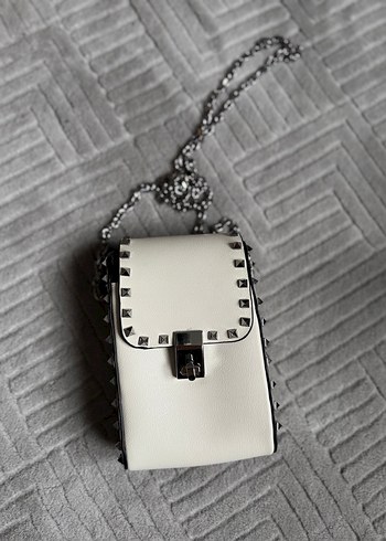 Derimod Zincir Detaylı Beyaz Yılan Desenli Deri Çanta - Görsel 2