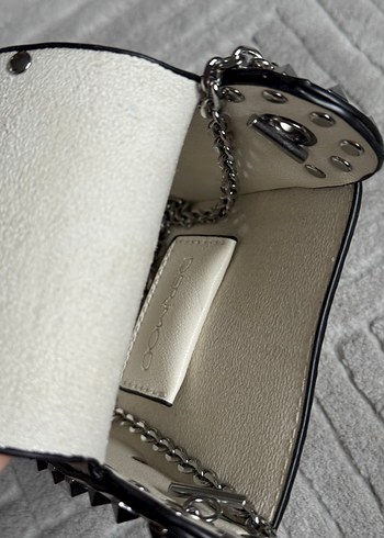 Derimod Zincir Detaylı Beyaz Yılan Desenli Deri Çanta - Görsel 6