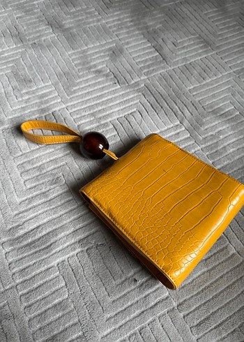 İpekyol Sarı Yılan Derisi Desenli Deri Kadın Çanta - Görsel 3