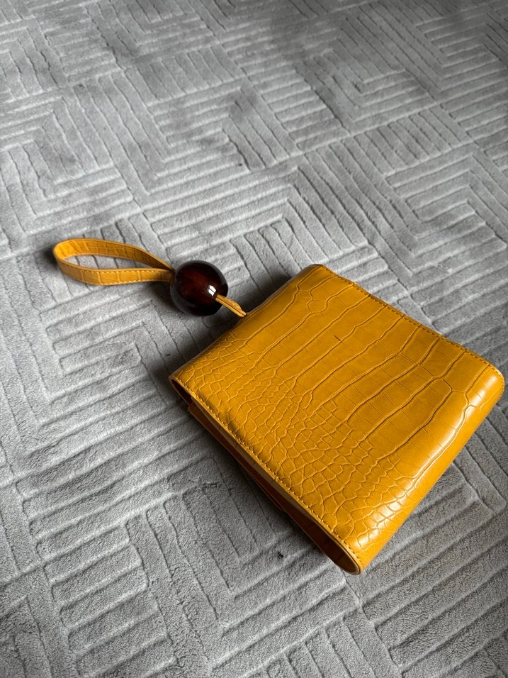 İpekyol Sarı Yılan Derisi Desenli Deri Kadın Çanta - Görsel 3