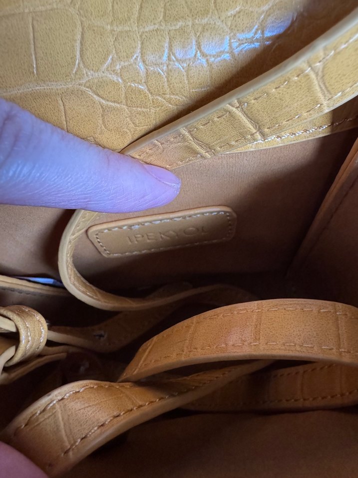 İpekyol Sarı Yılan Derisi Desenli Deri Kadın Çanta - Görsel 5