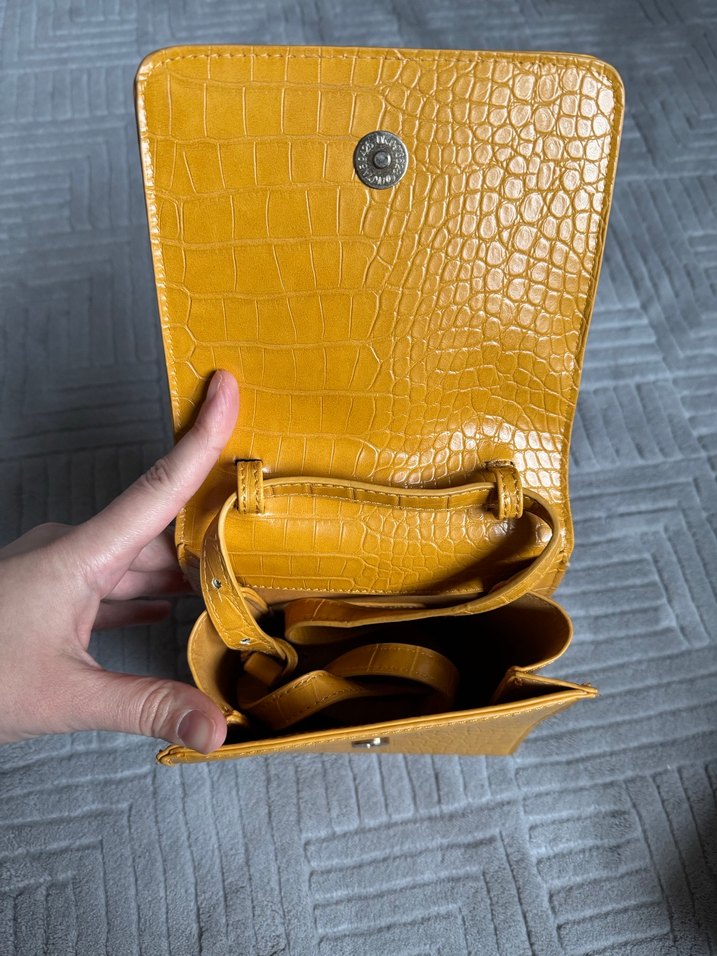 İpekyol Sarı Yılan Derisi Desenli Deri Kadın Çanta - Görsel 2