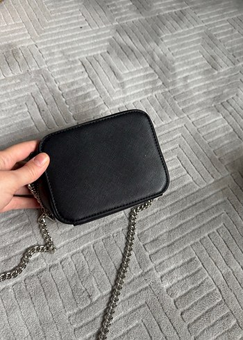 Bershka Yılan Desenli Siyah Deri Kadın Çanta - Görsel 3