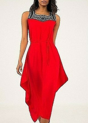 42 beden kırmızı yazlık elbise