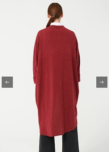 Diğer Bordo uzun oversize hırka