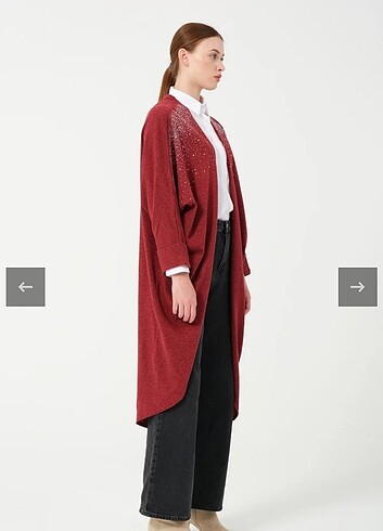 46 Beden bordo Renk Bordo uzun oversize hırka