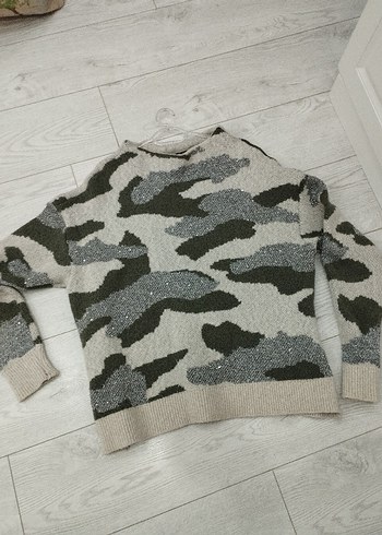 46 beden Desenli Örgü Kadın Kazak - Görsel 6