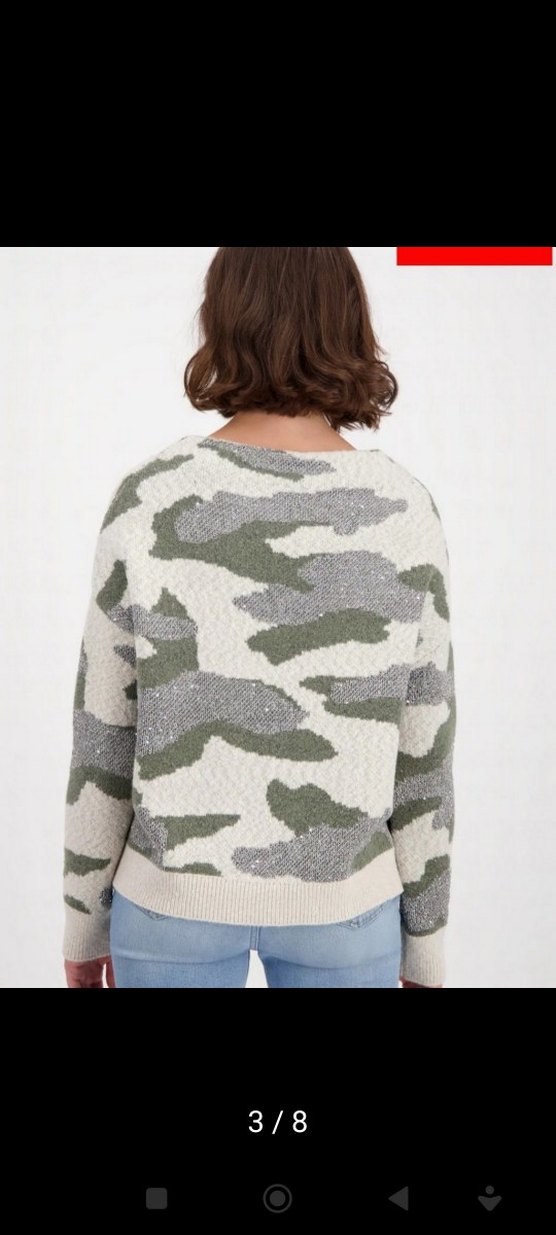 46 beden Desenli Örgü Kadın Kazak - Görsel 2