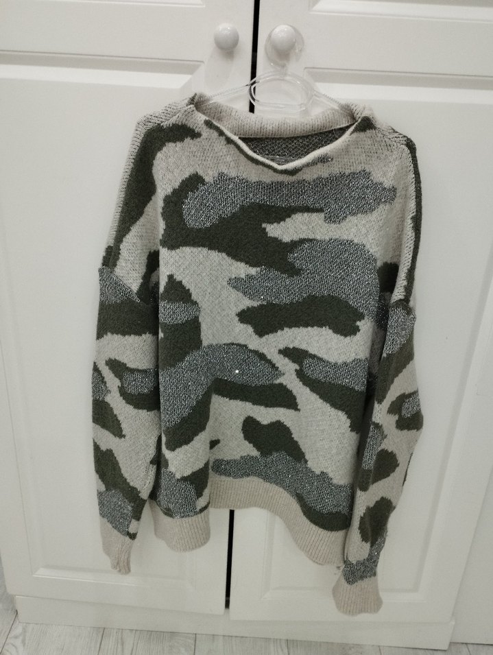 46 beden Desenli Örgü Kadın Kazak - Görsel 3