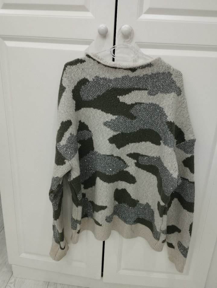 46 beden Desenli Örgü Kadın Kazak - Görsel 5