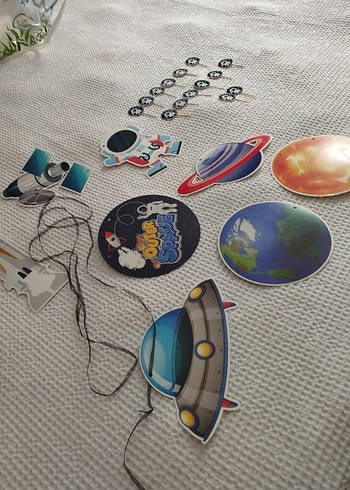 Uzay Temalı doğum günü süsleri - Görsel 5