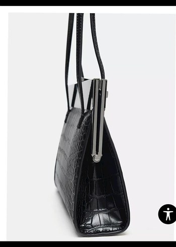 Klipsli Siyah Omuz Çantası - Görsel 5