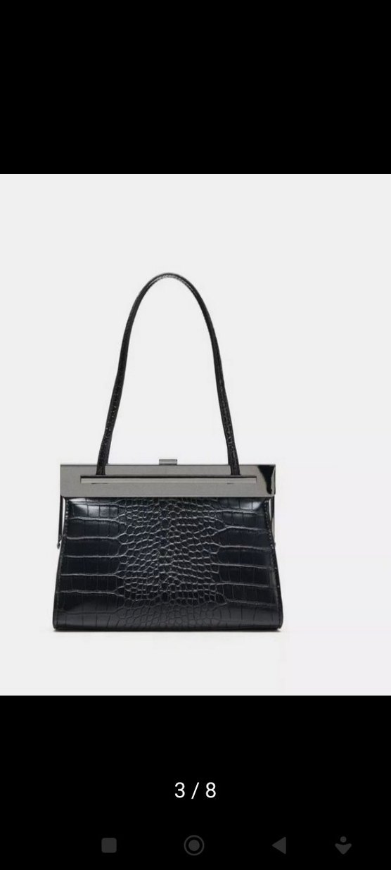 Klipsli Siyah Omuz Çantası - Görsel 3