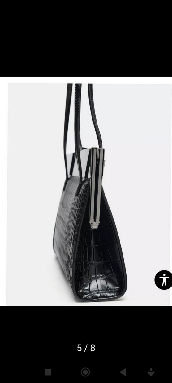 Klipsli Siyah Omuz Çantası - Görsel 5