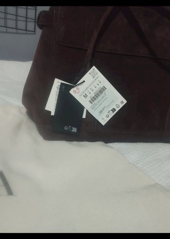 Kahverengi Süet Deri City Çanta - Görsel 7