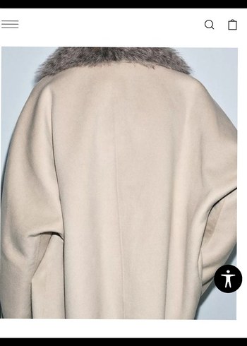 M beden Kürk Detaylı Bej Kadın Midi Kaban - Görsel 3