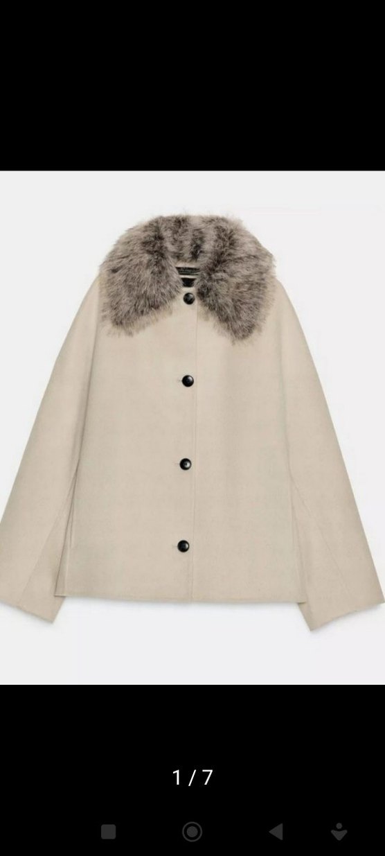 M beden Kürk Detaylı Bej Kadın Midi Kaban - Görsel 2