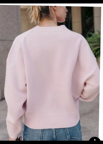 46/48 beden Pembe Yumuşak Triko Kazak - Görsel 3