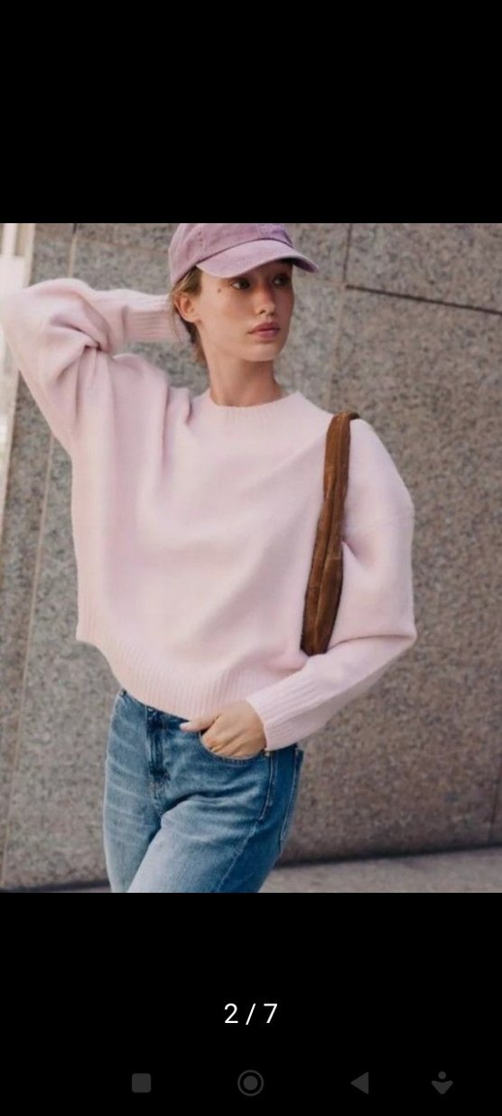 46/48 beden Pembe Yumuşak Triko Kazak - Görsel 2