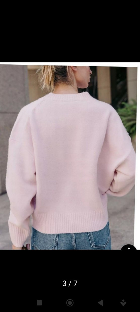 46/48 beden Pembe Yumuşak Triko Kazak - Görsel 3