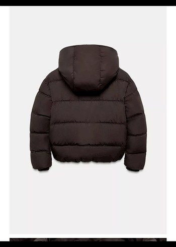 XS Kahverengi Kapüşonlu Kadın Mont - Görsel 2