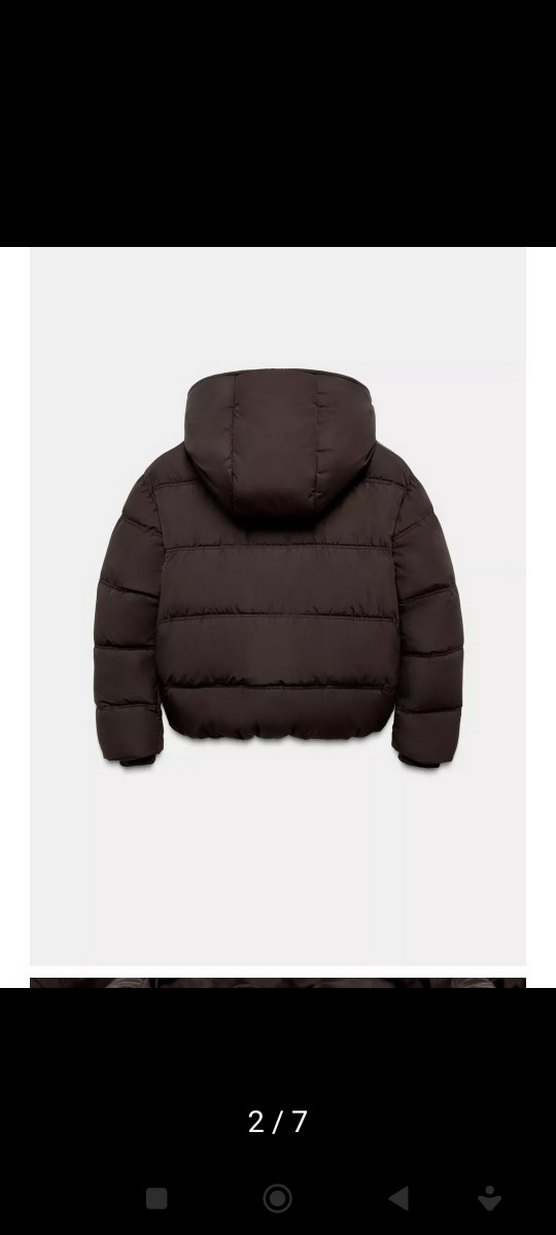 XS Kahverengi Kapüşonlu Kadın Mont - Görsel 2