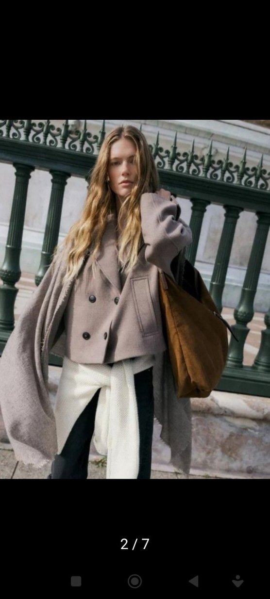 s beden vizon rengi kruvaze kaban - Görsel 5