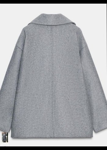 L beden Zara Gri Yün Kaban - Görsel 4