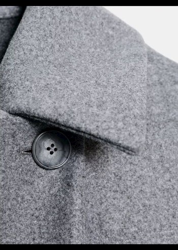 L beden Zara Gri Yün Kaban - Görsel 3