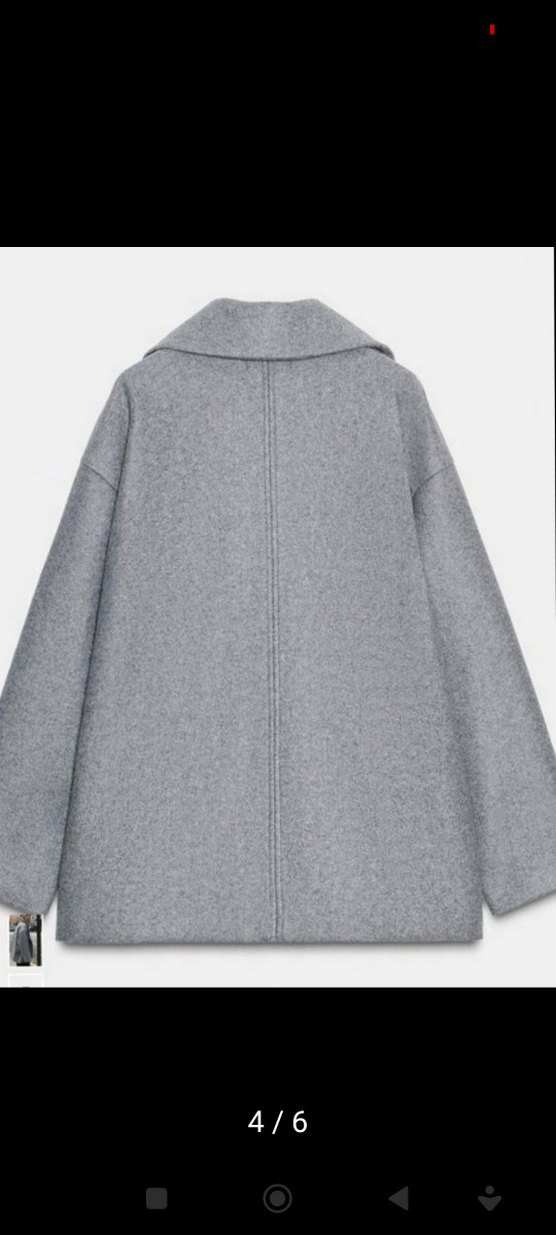 L beden Zara Gri Yün Kaban - Görsel 4