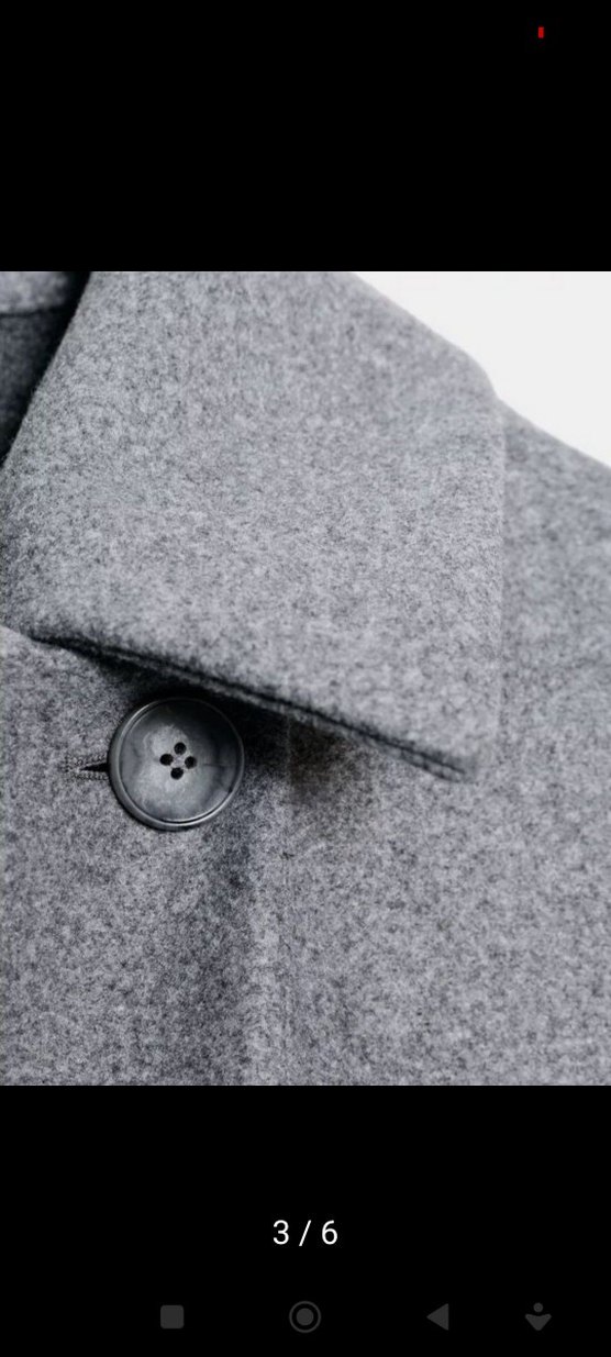 L beden Zara Gri Yün Kaban - Görsel 3