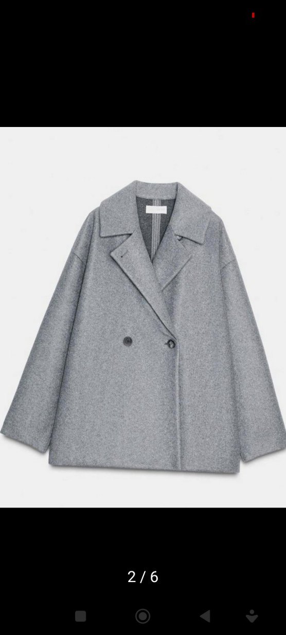 L beden Zara Gri Yün Kaban - Görsel 2