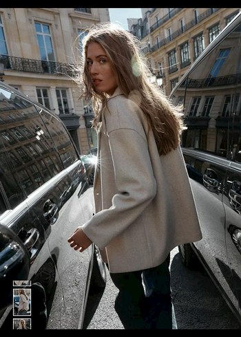 L beden Zara yün kaban - Görsel 2