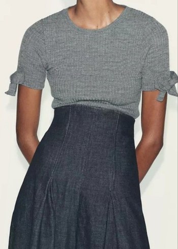 Zara S beden kısa kollu triko kazak - Görsel 2