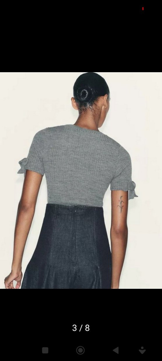 Zara S beden kısa kollu triko kazak - Görsel 3