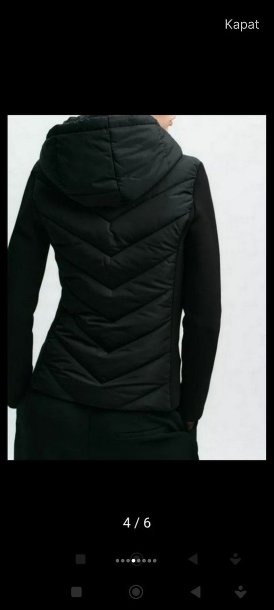 S beden Zara Kontrast Şişme Kısa Mont - Görsel 4