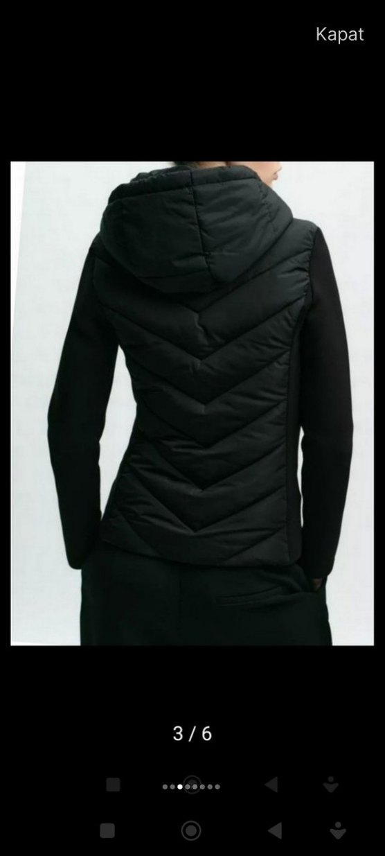 S beden Zara Kontrast Şişme Kısa Mont - Görsel 3