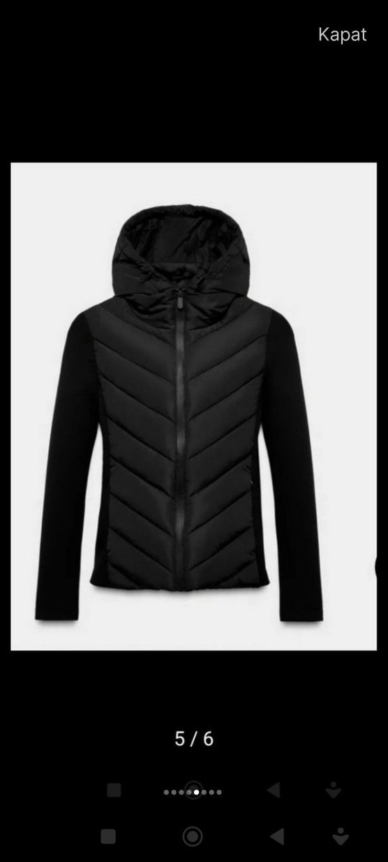 S beden Zara Kontrast Şişme Kısa Mont - Görsel 5