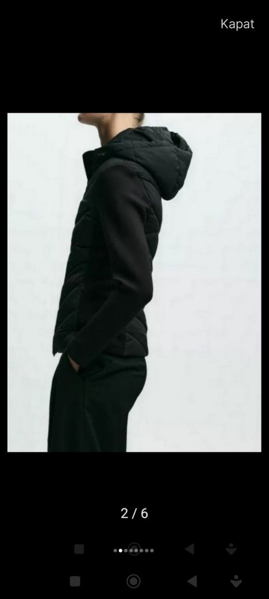 S beden Zara Kontrast Şişme Kısa Mont - Görsel 2