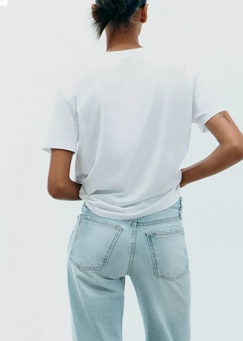 Zara S beden pamuk beyaz t-shirt - Görsel 3