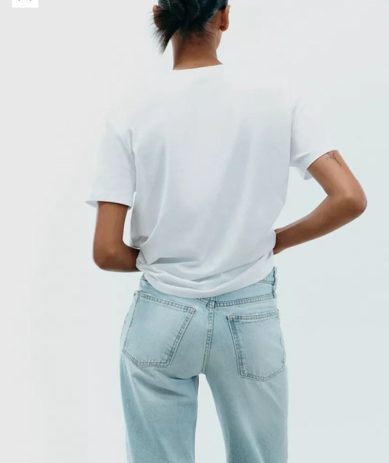 Zara S beden pamuk beyaz t-shirt - Görsel 3