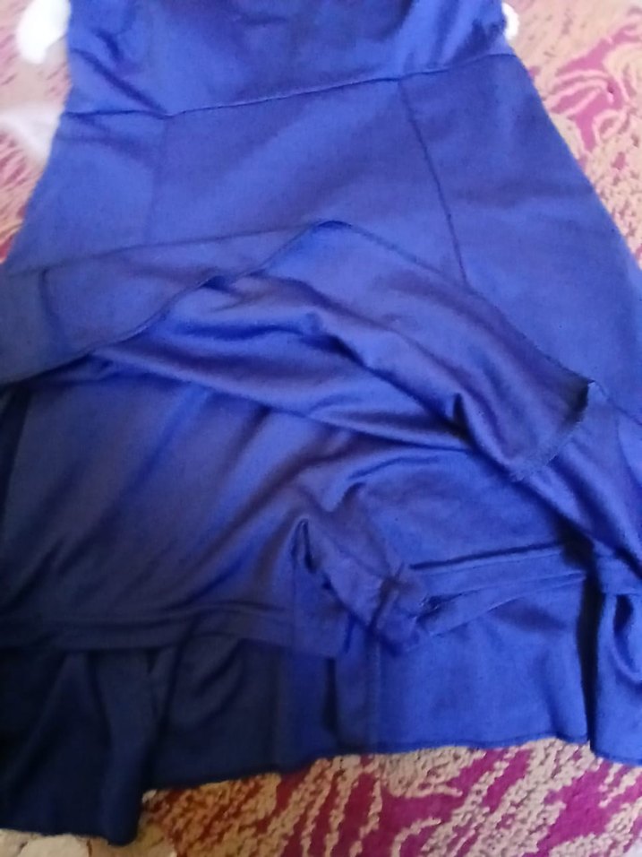 Lacivert Drapeli Midi Kadın Mayo - Görsel 2