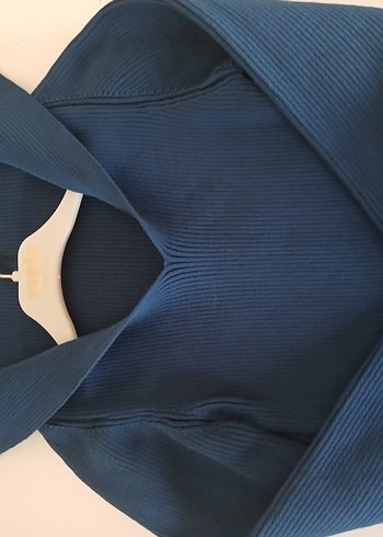 Lacivert kadın kazak Sling kazak - Görsel 6