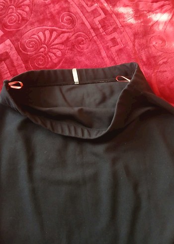 Drapeli Siyah Midi  kalem etek Eteği - Görsel 3