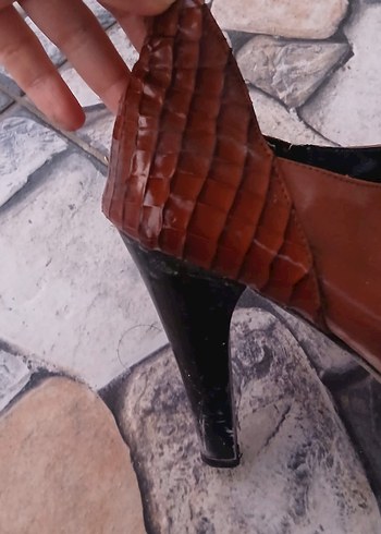 Bordo Deri Tokalı Platform Topuklu Kadın Bot - Görsel 9