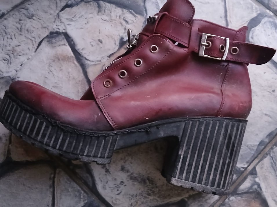 Kahverengi Deri Dolgu Topuklu Kadın Bot - Görsel 4