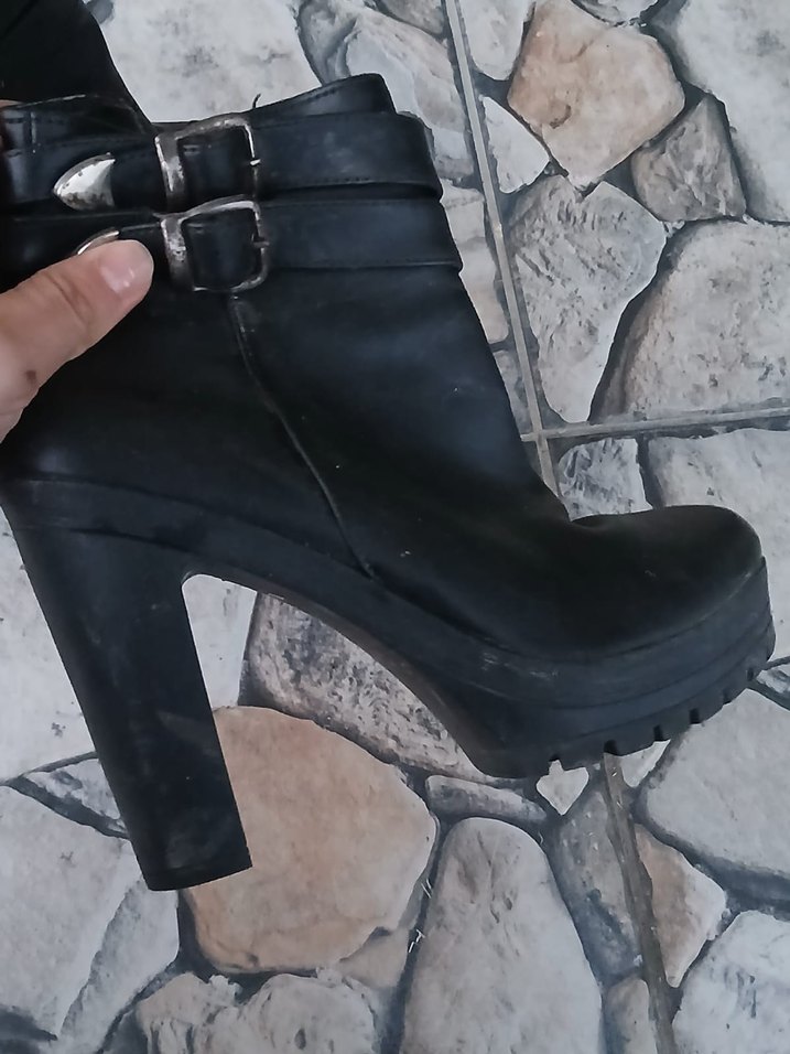 Kahverengi Deri Dolgu Topuklu Kadın Bot - Görsel 5