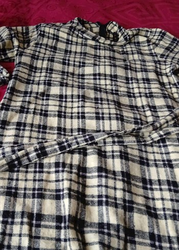 Bej Ekose Desenli Uzun Kadın Elbise - Görsel 2